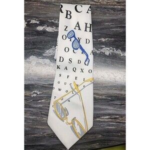 Optometrist Eye Chart Men’s Neck Tie Glasses Novelty Work House Clothing